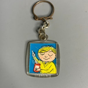 French vintage keychain holder advertising Lerebourg confiture jelly