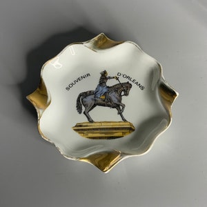 Limusinas francesas cenicero de porcelana vintage recuerdo de Orleans