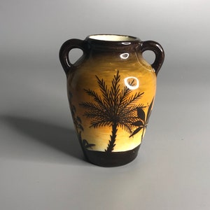 French vintage glazed ceramic pottery very small vase souvenir de Cannes beach resort in South of France Curios cabinet décor