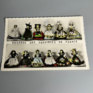 Französische Vintage Postkarte Poupees des Provinzen de France Magali regionale Puppen