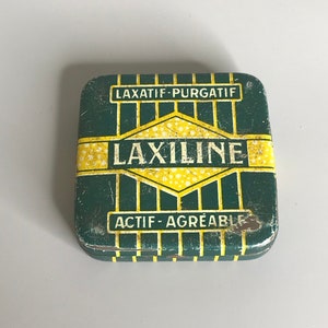 French vintage tin can medicine box Laxative empty pharmaceutical box