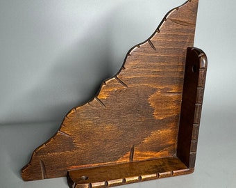 French vintage shelve wall hanging wooden corner shelf