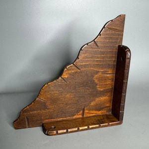 French vintage shelve wall hanging wooden corner shelf