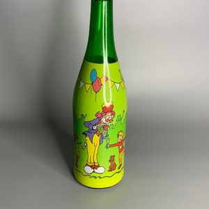 Francés vintage decorativo coleccionable vacío niños bebida botella cumpleaños payasos diseño