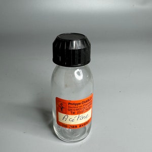 Piccola bottiglia medica in vetro vintage francese Acetone - medicina farmaceutica
