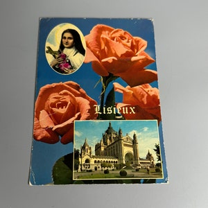 Französische Vintage Postkarte Lisieux Souvenir Notre Dame de Lisieux Kathedrale Sainte Therese Theresa