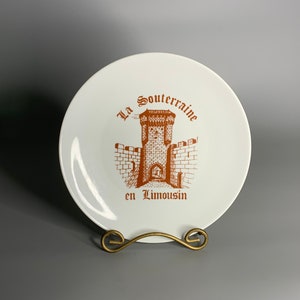 Limoges plate French vintage decorative porcelain plate La Souterraine en Limousin Limoges France castle souvenir