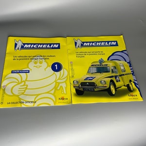 Vintage francês 2 revistas Michelin colecionáveis Citroen Acadiane Bibendum