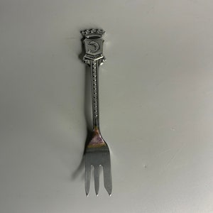 French vintage silver metal  decorative fork Dauphine