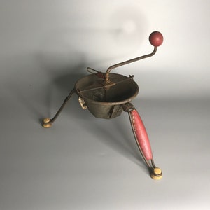 French antique Mouli hardened steel vegetable chopper mush potatoes