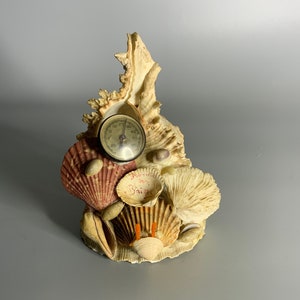 French vintage seashell Thermostar weather instrument Ronce Les Bains souvenir shells