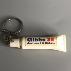 SchlüsselanhängerSchlüsselanhänger Französisch Vintage Schlüsselanhänger Werbung Gibbs SR Zahnpasta