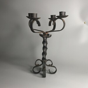 vintage 4 arms candle holder cast iron bar décor men cave