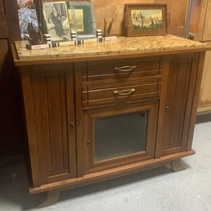 French buffet Art Deco style buffet-bas marble top sideboard buffet  NEED to pick-up SC 29588