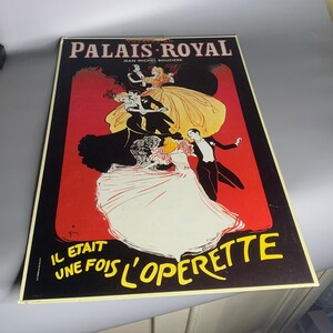 Francuski plakat vintage z tektury Palais Royal, znak Palais Royal l'operette imprimerie Saint Martin wydrukowany we Francji