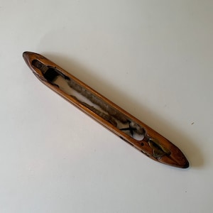 french vintage weaving loom shuttle Genuine wooden bobbin collectible industrial Brass and 2 brushes