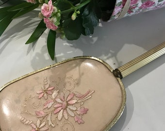 french Victorian hand mirror vanity decor mirror avec manche floral decor