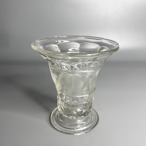 French vintage thick glass vase from 1940&#39;s era