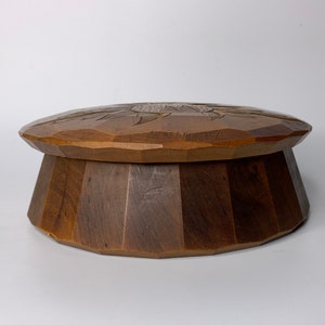French vintage wooden round box flower design boite en bois ronde jewelry box