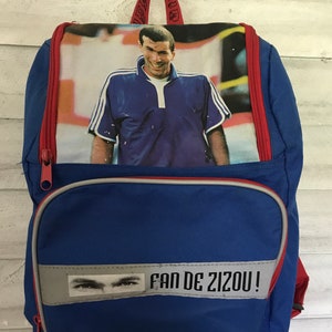 French soccer star Zinedine Zidane backpack school bag French football Zizou souvenir event fan de Zizou 2002 polyester