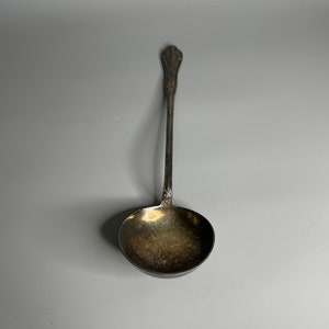 French antique silver ladle kitchenware serving utensil fruit or punch large spoon ladle