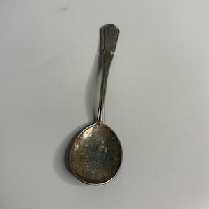 Franse vintage zilverwerk koffielepel verzilverde metalen keukengerei lepel