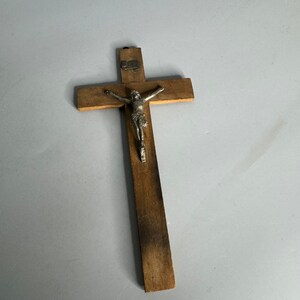 French antique wooden crucifix religious wall hanging decoration