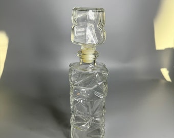 French Decanter carafe  vintage empty glass bottle barware decoration