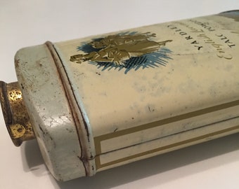 English vintage Talc Powder Yardley London Paris old tin can fragrance perfumed bath powder kitsch mi-century collectible old tin can beauty