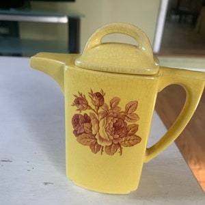 French vintage milk jug ceramic pottery small water pitcher roses flower design jug