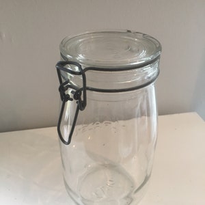 French Vintage Container Duralex 1.1/2 Liter Glass Bocal Jug - Jar-Container mi century modern kitsch  country