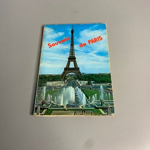 Français vintage Paris carte postale souvenir ensemble de 16 livret accodeon