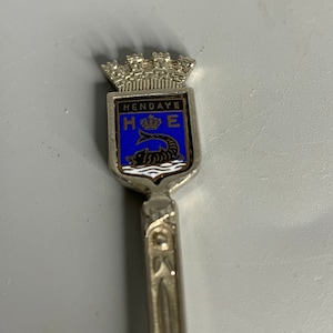 French vintage silverware decorative collectible spoon souvenir de  Hendaye