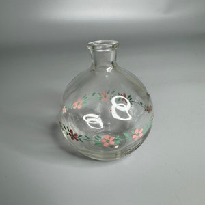 Yves Rocher vintage floral collectible glass round bottle empty perfume bottle