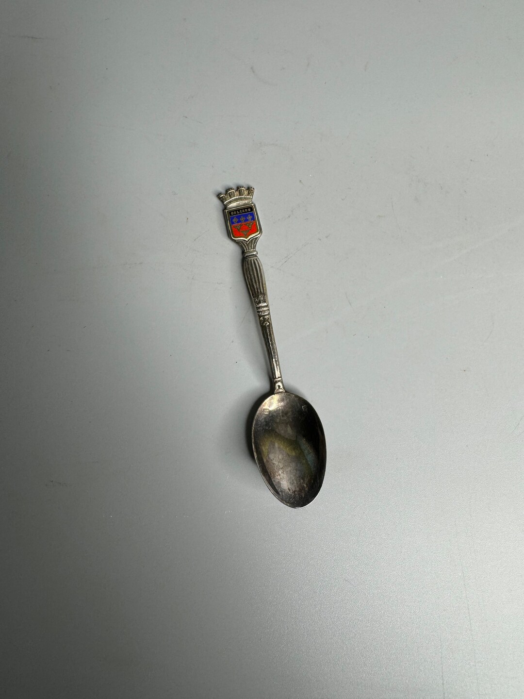 Petite cuillère de collection avec boite, blason Valence d'agen , métal argenté