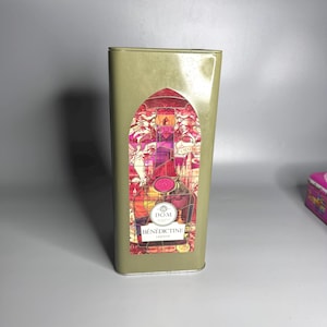 French vintage Benedictine Liqueur tin can empty box collectible DOM