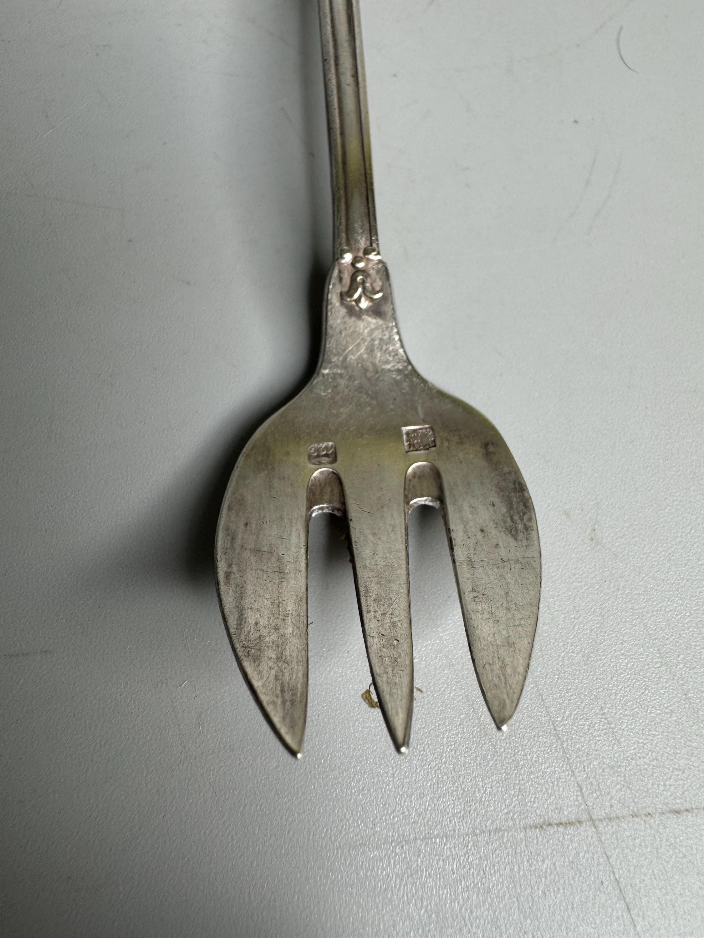 フランスアンティークシルバーデザートフォーク2本セットキッチン用品