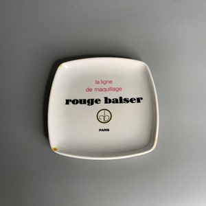 French vintage money coin dish advertising Rouge Baiser make up PARIS ashtray