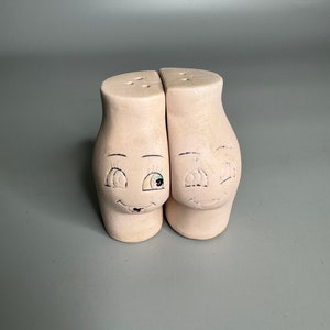French vintage salt and pepper shakers ceramic pottery