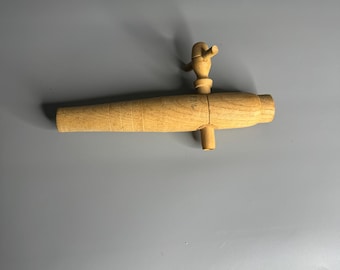 French Vintage Wooden Barrel Tap - barware