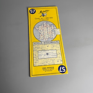 French vintage Michelin map Verdun-Wissembourg