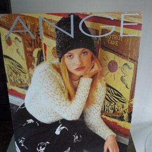 Publicidad vintage francesa ANGE Ropa Joven Modelo París Moda mi-siglo de pie cartón soporte fotografía cartel impresión