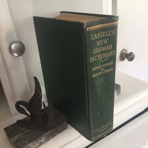 Antique German reference Book dictionary English-German  Funk & Wagnalls company 1939 office decor