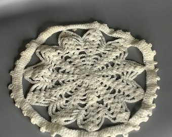 Manteles individuales de crochet con bordado vintage francés