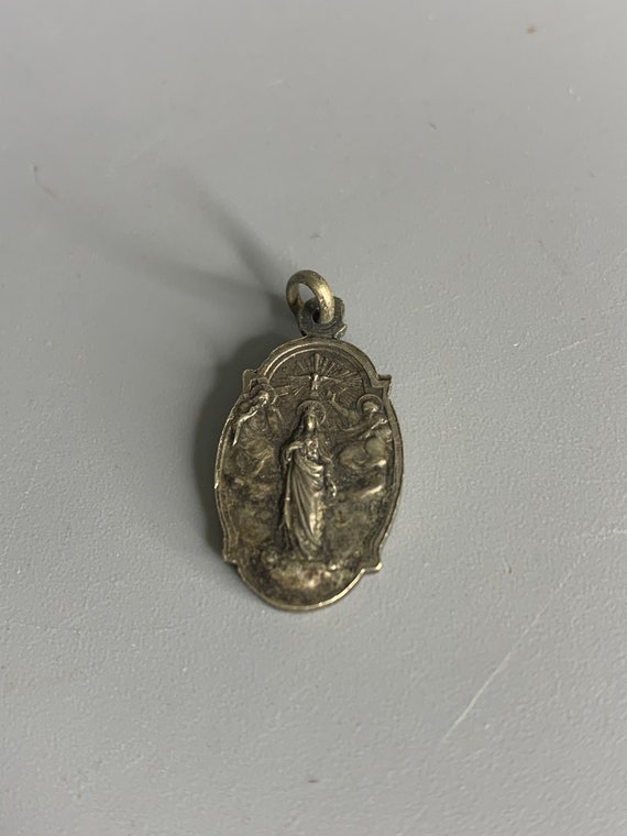 French vintage pendant religious jewelry medal - image 3
