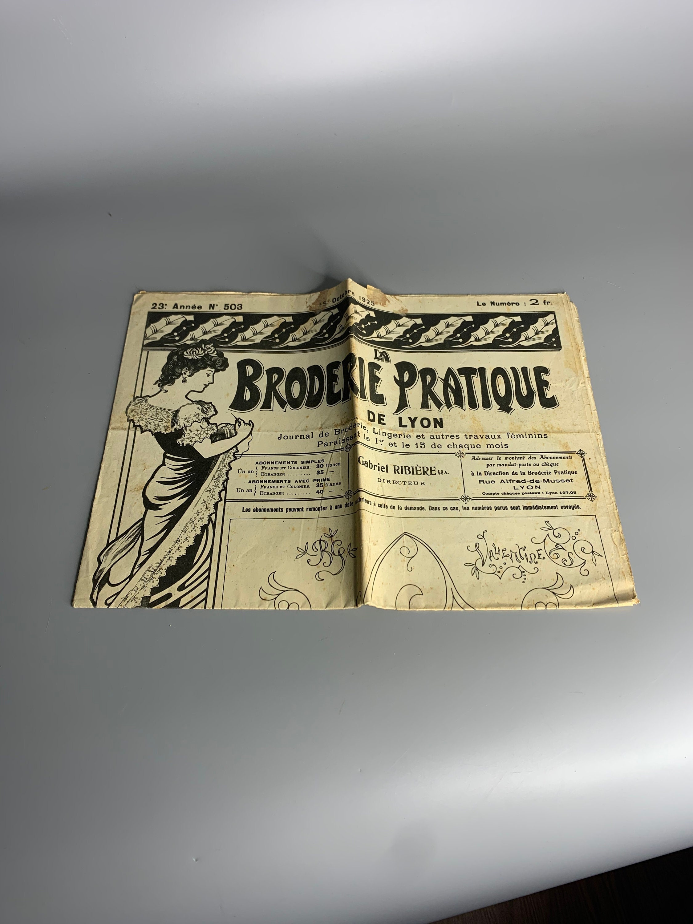 フランス 1925 年アンティーク刺繍新聞 n 503 La Broderie Pratique de