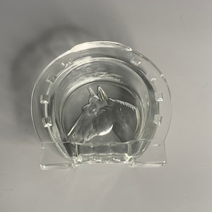 French vintage glass ashtray horse design made in Italy