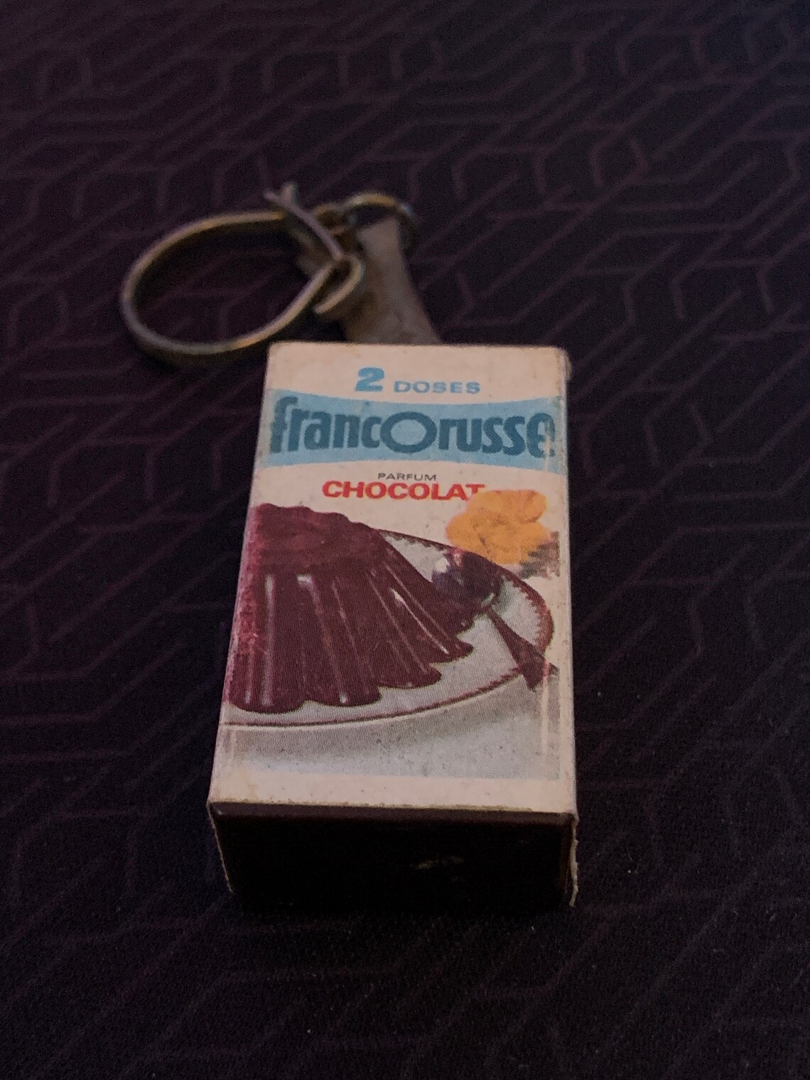 French vintage key chain holder advertising Franco russe creme Etsy