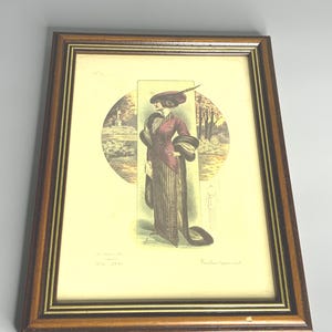 French vintage picture frame &quot;la femme chic&quot; wall hanging photo wood frame tailleur d&#39; apres midi