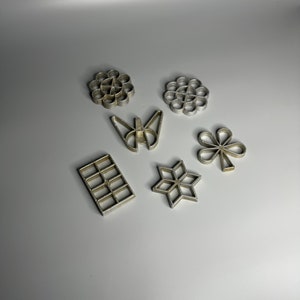 French vintage cookie dough cutter kitchenware set of 6
